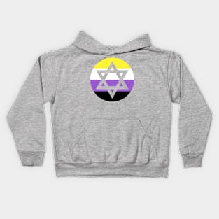 Nonbinary Pride Star of David Kids Hoodie